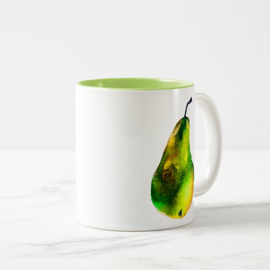 Tasse 2 Couleurs Pear art mignon aquarelle fruit (Devant droit)