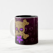 Tasse 2 Couleurs Peau Valentine de léopard (Devant gauche)