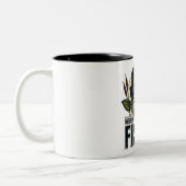 Tasse 2 Couleurs Pêche à la basse drôle (Gauche)
