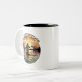 Tasse 2 Couleurs Pêche à la mouche (Devant gauche)