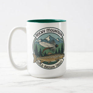 Tasse 2 Couleurs Pêche à la mouche truite brune sauvage des montagn