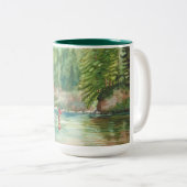 Tasse 2 Couleurs Pêche de mouche (Devant droit)