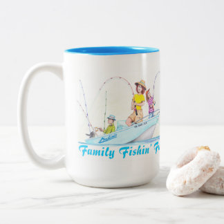 Tasse 2 Couleurs Pêche en famille amusante