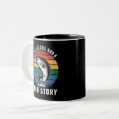 Tasse 2 Couleurs Pêche Même Jésus Avait Poisson Histoire Basse Pois (Devant gauche)