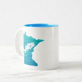 Tasse 2 Couleurs Pêche par vagues du Minnesota (Devant gauche)