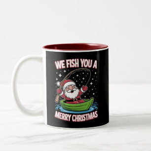 Tasse 2 Couleurs Pêcheur de Noël Pêche Funny Cool Père Noël