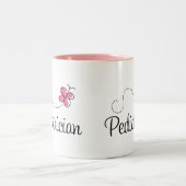 Tasse 2 Couleurs Pédiatre rose mignon de papillon (Centre)
