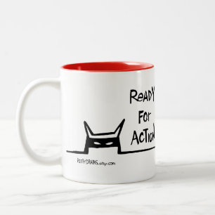 Tasse 2 Couleurs Peety dessine - préparez pour l'action