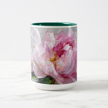Peinture à l'huile élégante de pivoine rose à impa