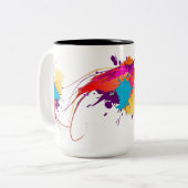 Tasse 2 Couleurs Peinture à papillon exotique Abstraite (Devant gauche)