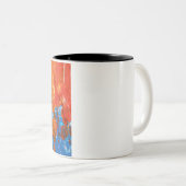 Tasse 2 Couleurs Peinture Abstraite bleue et orange (Devant droit)