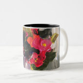 Tasse 2 Couleurs Peinture acrylique, fleurs rouges (Devant droit)