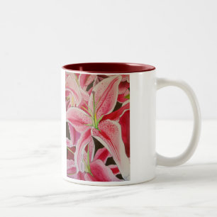 Tasse 2 Couleurs Peinture d'aquarelle Stargazer rose lièvre