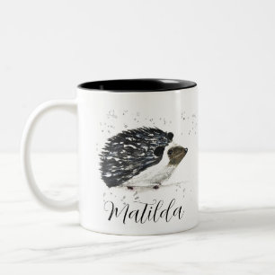 Tasse 2 Couleurs Peinture de hérisson Illustration Faune Animaux sa