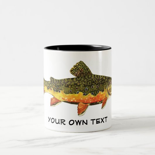 Tasse 2 Couleurs Peinture de poisson à l'omble de fontaine (Centre)