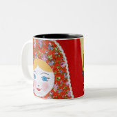 Tasse 2 Couleurs Peinture de poupée de Matryoshka de Russe (Devant gauche)