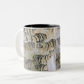 Tasse 2 Couleurs Peinture de tigre Art Motif (Devant gauche)
