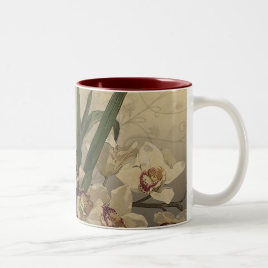 Tasse 2 Couleurs Peinture d'orchidée (Droit)