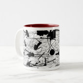 Tasse 2 Couleurs Peinture noire originale d'éclaboussure (Devant gauche)