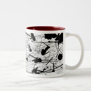 Tasse 2 Couleurs Peinture noire originale d'éclaboussure