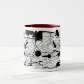 Tasse 2 Couleurs Peinture noire originale d'éclaboussure (Centre)