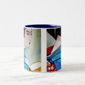 Tasse 2 Couleurs peinture originale d'aquarelle japonaise Geisha (Centre)