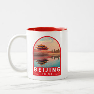 Tasse 2 Couleurs Pékin Chine Voyage Emblème d'art