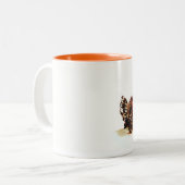 Tasse 2 Couleurs Pèlerin vintage et Turquie Thanksgiving Cadeau (Devant gauche)