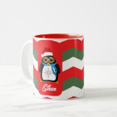 Tasse 2 Couleurs Penguin de Christmas (Devant gauche)