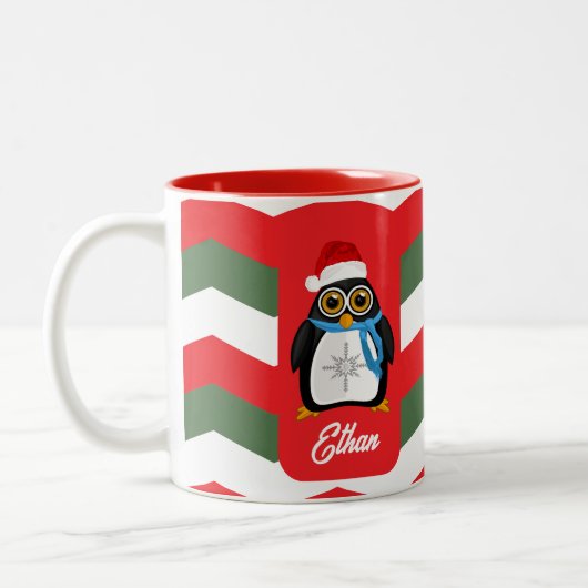 Tasse 2 Couleurs Penguin de Christmas (Gauche)