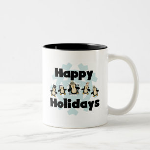 Tasse 2 Couleurs Penguin Happy Holidays Tshirts et cadeaux