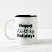 Tasse 2 Couleurs Penguin Happy Holidays Tshirts et cadeaux (Gauche)