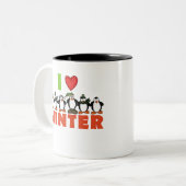 Tasse 2 Couleurs Penguin I Love Winter (Devant gauche)