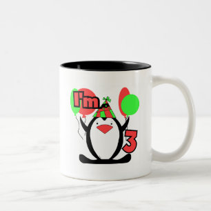 Tasse 2 Couleurs Penguin I'm 3 Anniversaire Tshirts et cadeaux