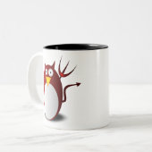 Tasse 2 Couleurs Penguin Linux Tux Ubuntu Devil Trident Lucifer (Devant gauche)