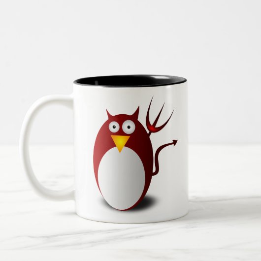 Tasse 2 Couleurs Penguin Linux Tux Ubuntu Devil Trident Lucifer (Gauche)