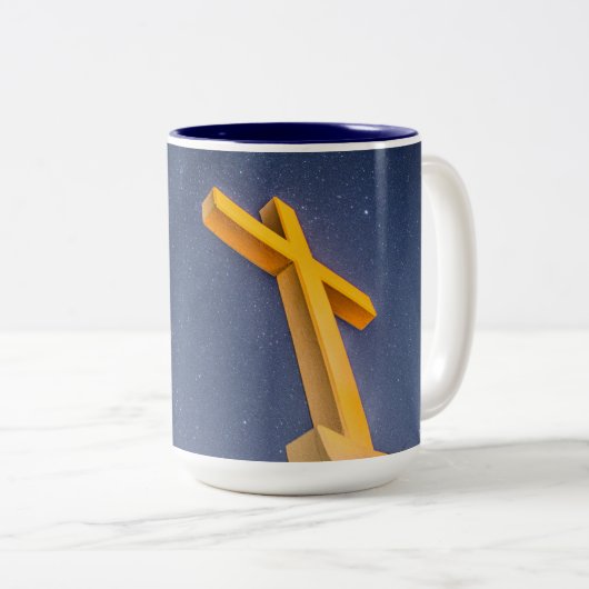 Tasse 2 Couleurs Pensacola Beach Cross avec Voie Lactée (Devant droit)