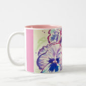 Tasse 2 Couleurs Pensée Pensées Fleur Violette Florale Rose (Gauche)