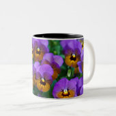 Tasse 2 Couleurs Pensées violettes et dorées (Devant droit)
