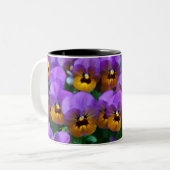 Tasse 2 Couleurs Pensées violettes et dorées (Devant gauche)