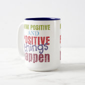 Tasse 2 Couleurs Pensez le positif (Devant gauche)