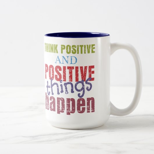 Tasse 2 Couleurs Pensez le positif (Droit)