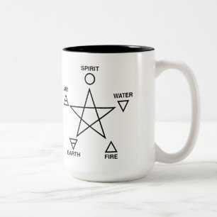 Tasse 2 Couleurs Pentagone étoilé d'éléments de Wicca