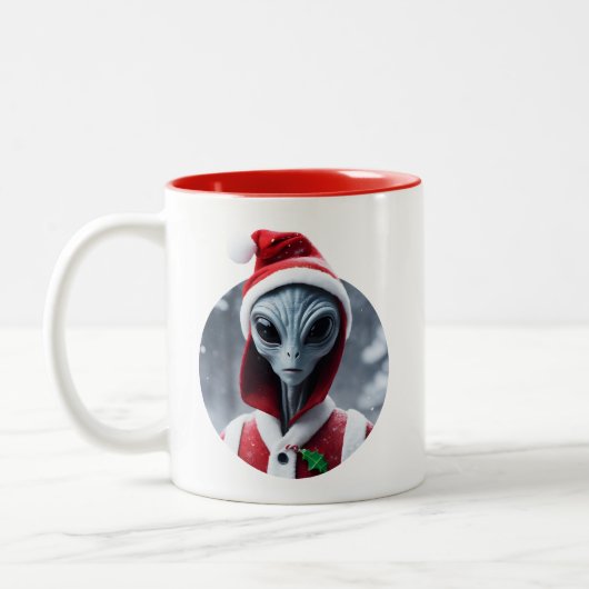 Tasse 2 Couleurs Père Noël Alien (Gauche)