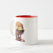 Tasse 2 Couleurs Père Noël au monde (Devant gauche)