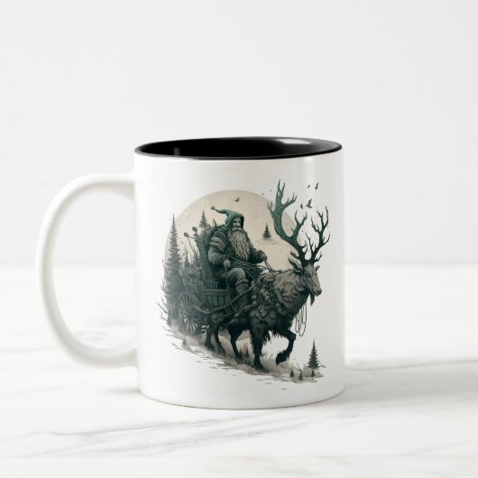 Tasse 2 Couleurs Père Noël avec Elk irlandais (Gauche)