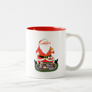 Tasse 2 Couleurs Père Noël avec le train