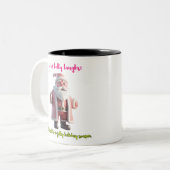 Tasse 2 Couleurs Père Noël Belly rit (Devant gauche)