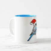 Tasse 2 Couleurs Père Noël Budgie Blue (Devant gauche)