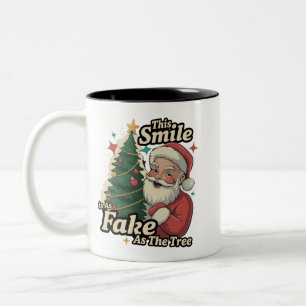 Tasse 2 Couleurs Père Noël Ce sourire est aussi faux que la famille